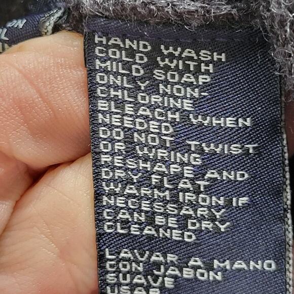 Anne Klein Minimalist Prep Gray Charcoal wool Blend long sleeve cardigan SZ L - Picture 4 of 8